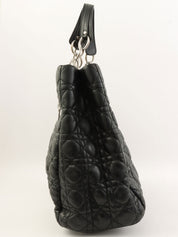 Cannage Stitch Chain Tote Bag in Black