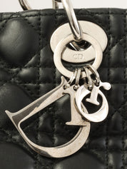 Cannage Stitch Chain Tote Bag in Black