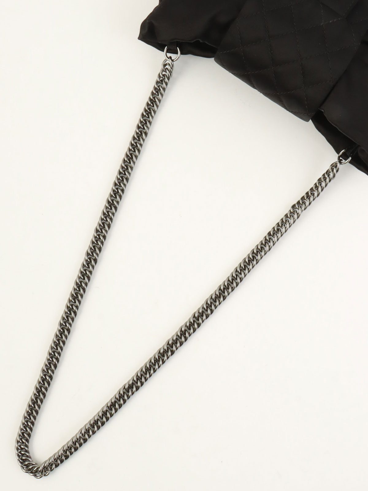 2008 Satin 2.55 Ribbon Chain Shoulder Bag Black