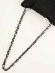 2008 Satin 2.55 Ribbon Chain Shoulder Bag Black