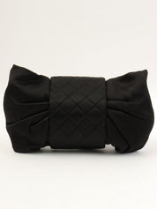 2008 Satin 2.55 Ribbon Chain Shoulder Bag Black