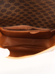 マカダムパターンロゴプレートショルダーバッグ ブラウン