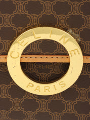 マカダムパターンロゴプレートショルダーバッグ ブラウン