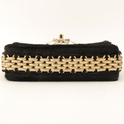 CHANEL pony hair crystal CC turn-lock shoulder bag, black/gold, made around 2008