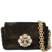 CHANEL pony hair crystal CC turn-lock shoulder bag, black/gold, made around 2008