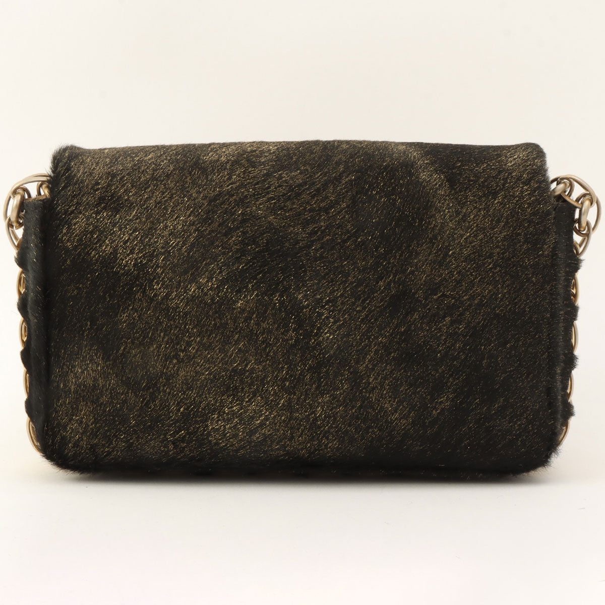 CHANEL pony hair crystal CC turn-lock shoulder bag, black/gold, made around 2008