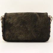 CHANEL pony hair crystal CC turn-lock shoulder bag, black/gold, made around 2008