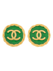 1993年製 CCマークイヤリング ゴールド/グリーン