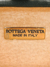 Dark Green Intrecciato Clutch Bag