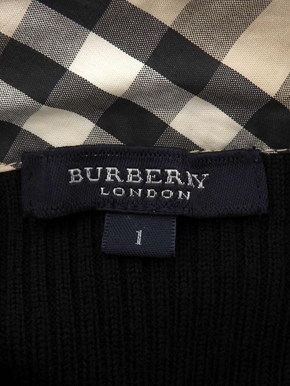 Nova Check Pattern Logo Button Knit Shirt in Black/Beige