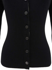 Nova Check Pattern Logo Button Knit Shirt in Black/Beige