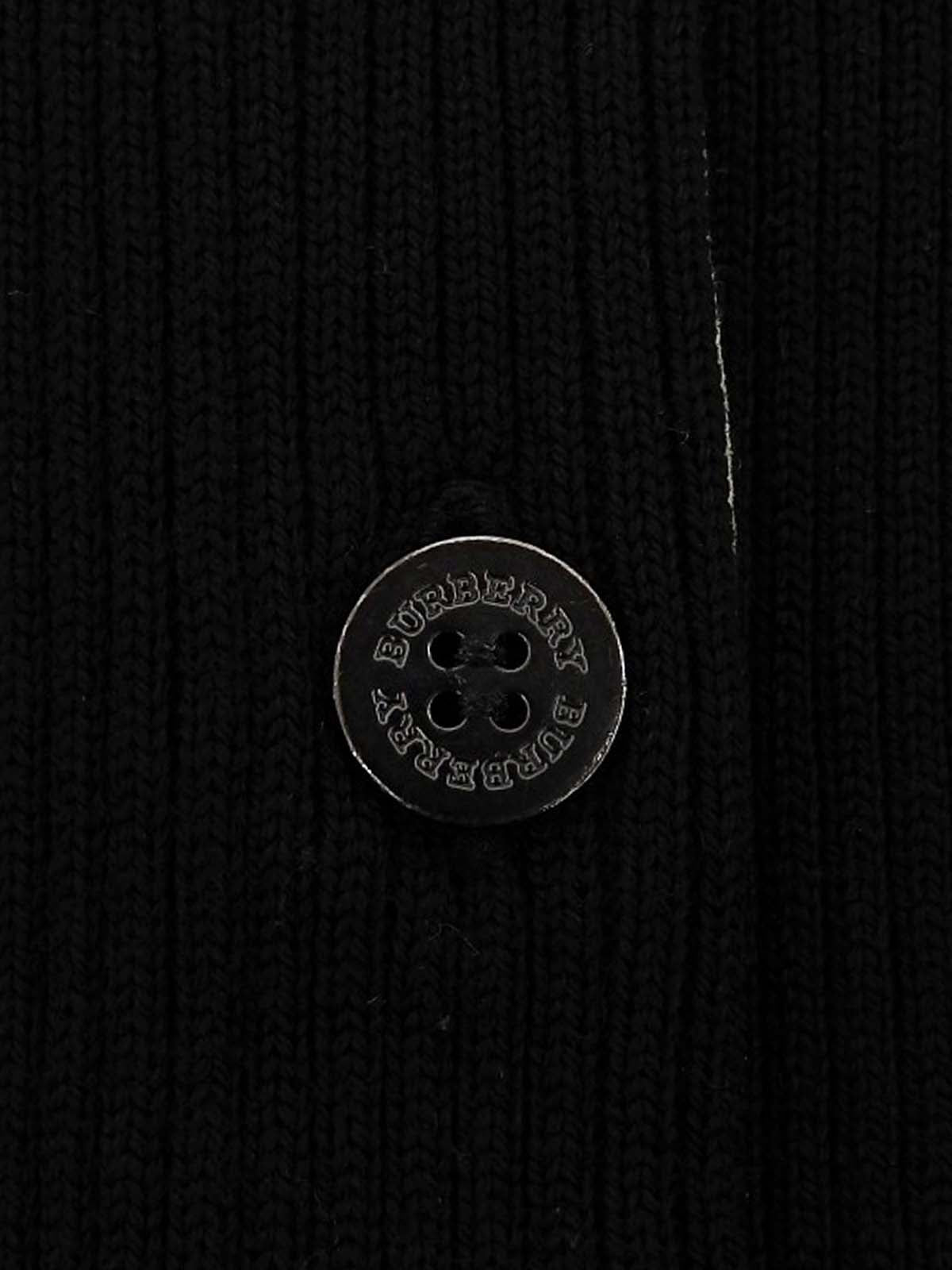 Nova Check Pattern Logo Button Knit Shirt in Black/Beige