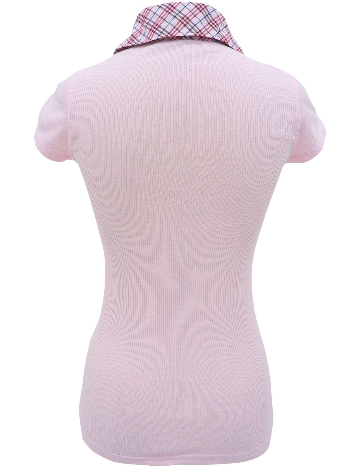 粉色/多色格纹图案刺绣Logo Polo衫