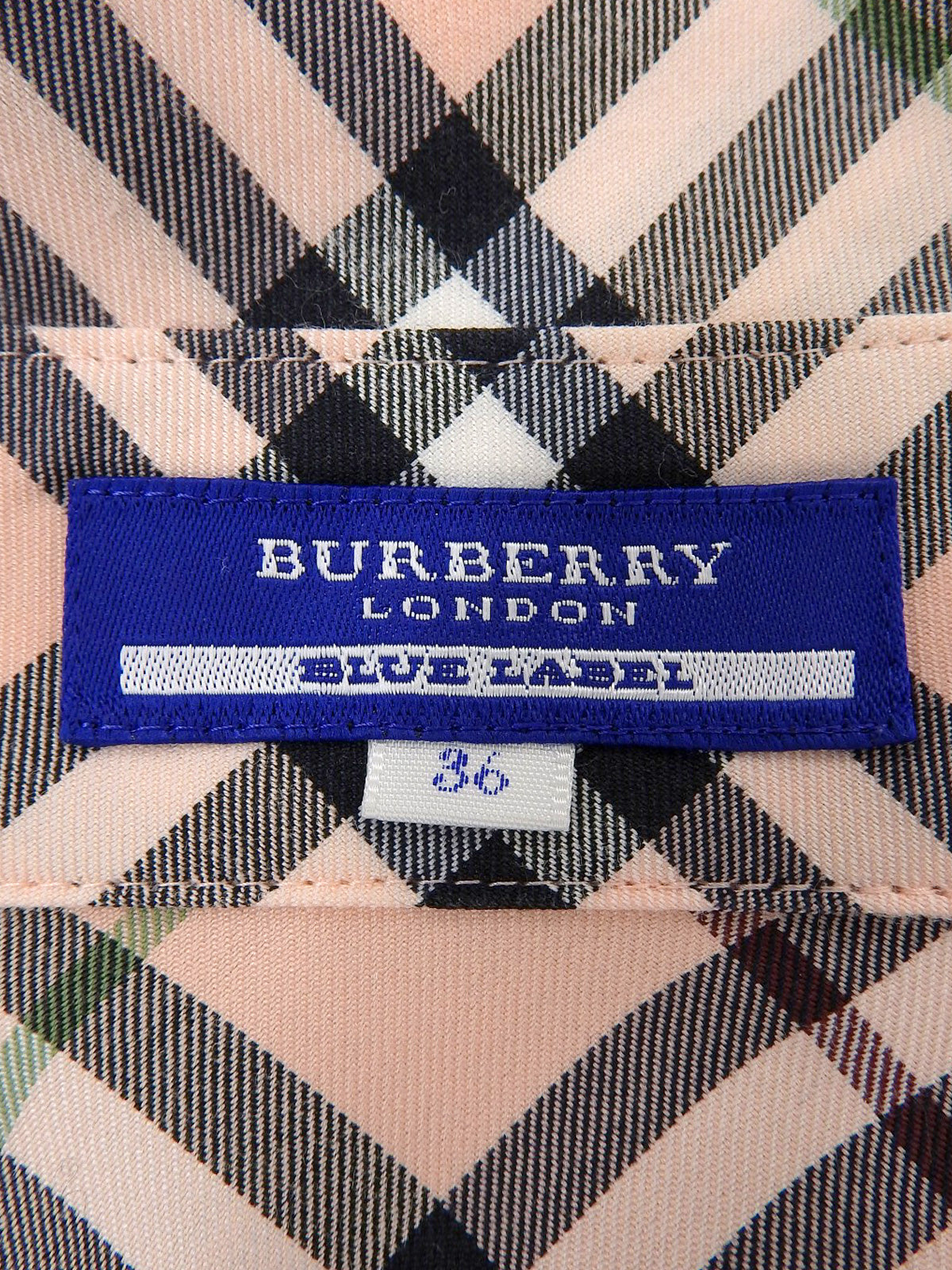 チェックパターンロゴ刺繍ノースリーブリボンタイブラウス #36 サーモンピンク/マルチ