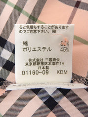 チェックパターンロゴ刺繍ノースリーブリボンタイブラウス #36 サーモンピンク/マルチ
