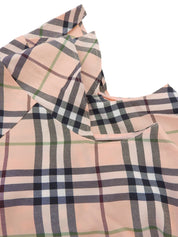 鲑鱼粉/多色格纹图案刺绣Logo无袖系带衬衫