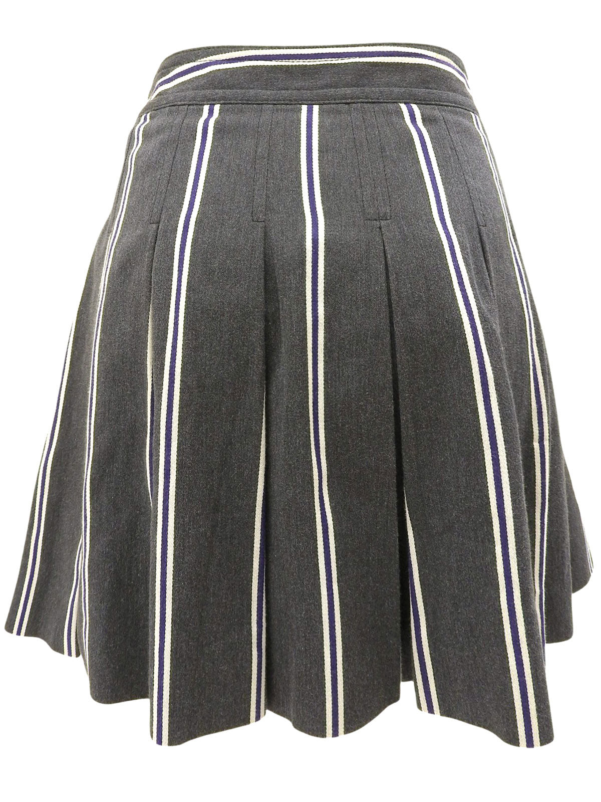 Striped Front Button Skirt #38 Gray/Purple
