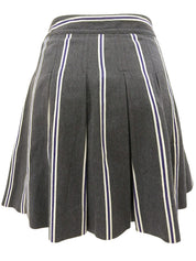 Striped Front Button Skirt #38 Gray/Purple