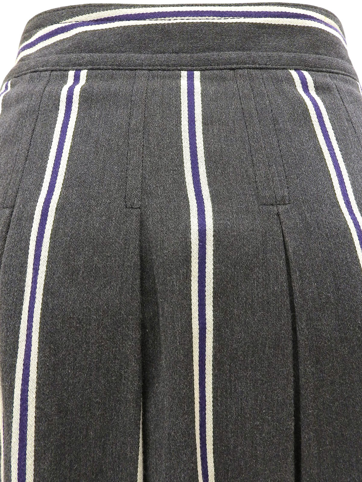 Striped Front Button Skirt #38 Gray/Purple