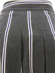 Striped Front Button Skirt #38 Gray/Purple