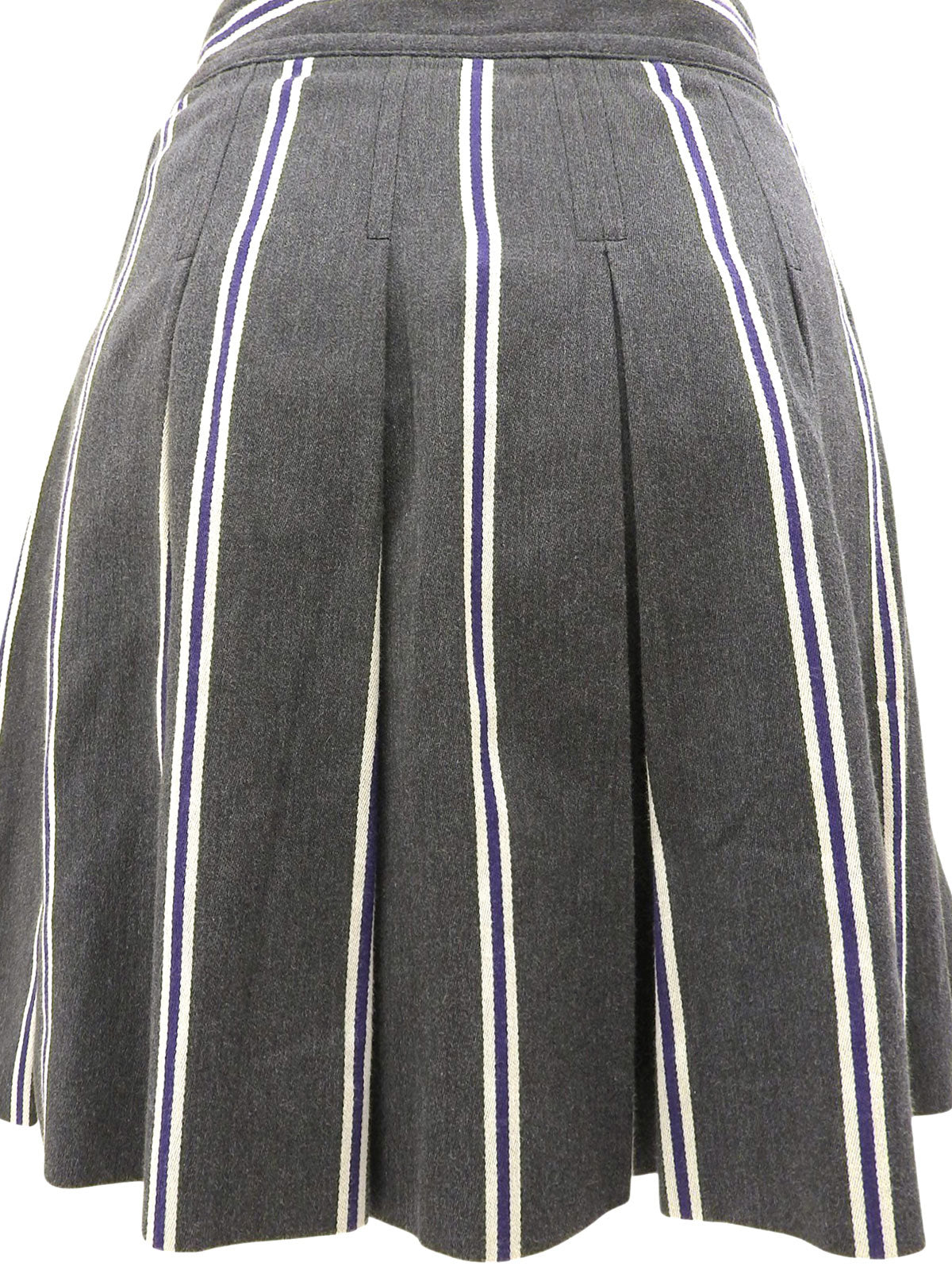 Striped Front Button Skirt #38 Gray/Purple