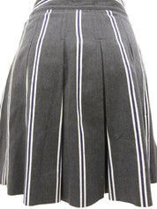 Striped Front Button Skirt #38 Gray/Purple