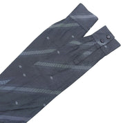 Striped Pattern Logo Embroidered Long Sleeve Shirt #38 Gray
