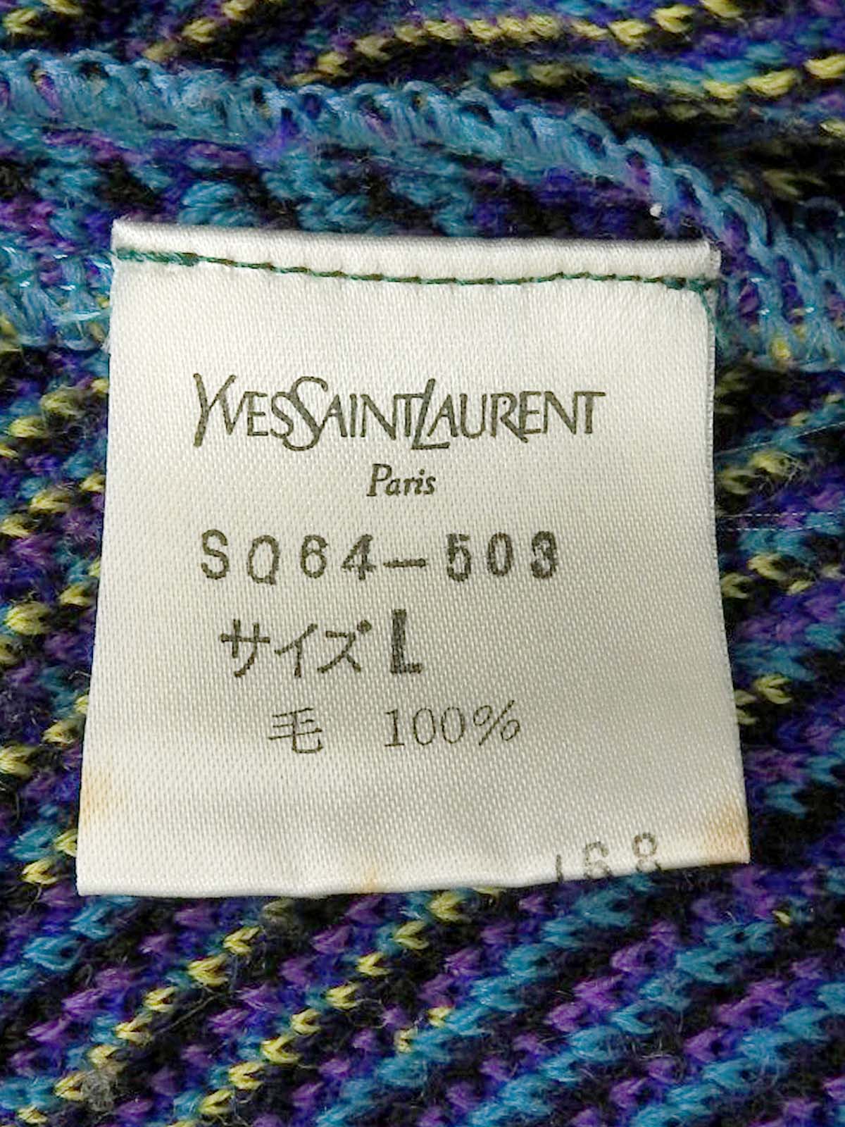 Checked Pattern Long Cardigan #L Multi