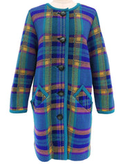 Check Pattern Long Cardigan, Multi