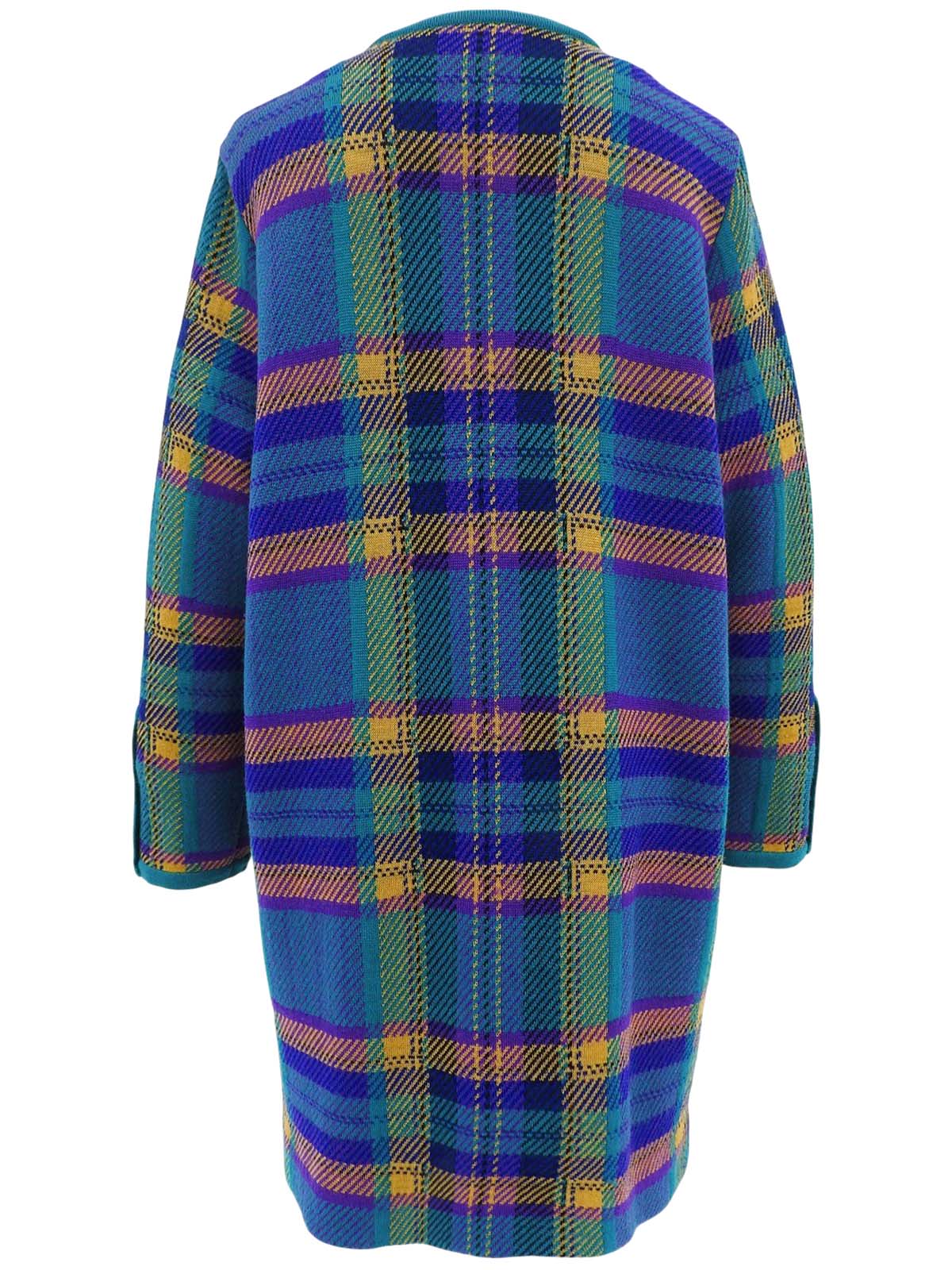 チェックパターンロングカーディガン #L マルチ