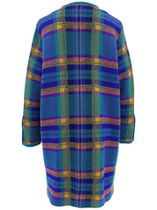 チェックパターンロングカーディガン #L マルチ