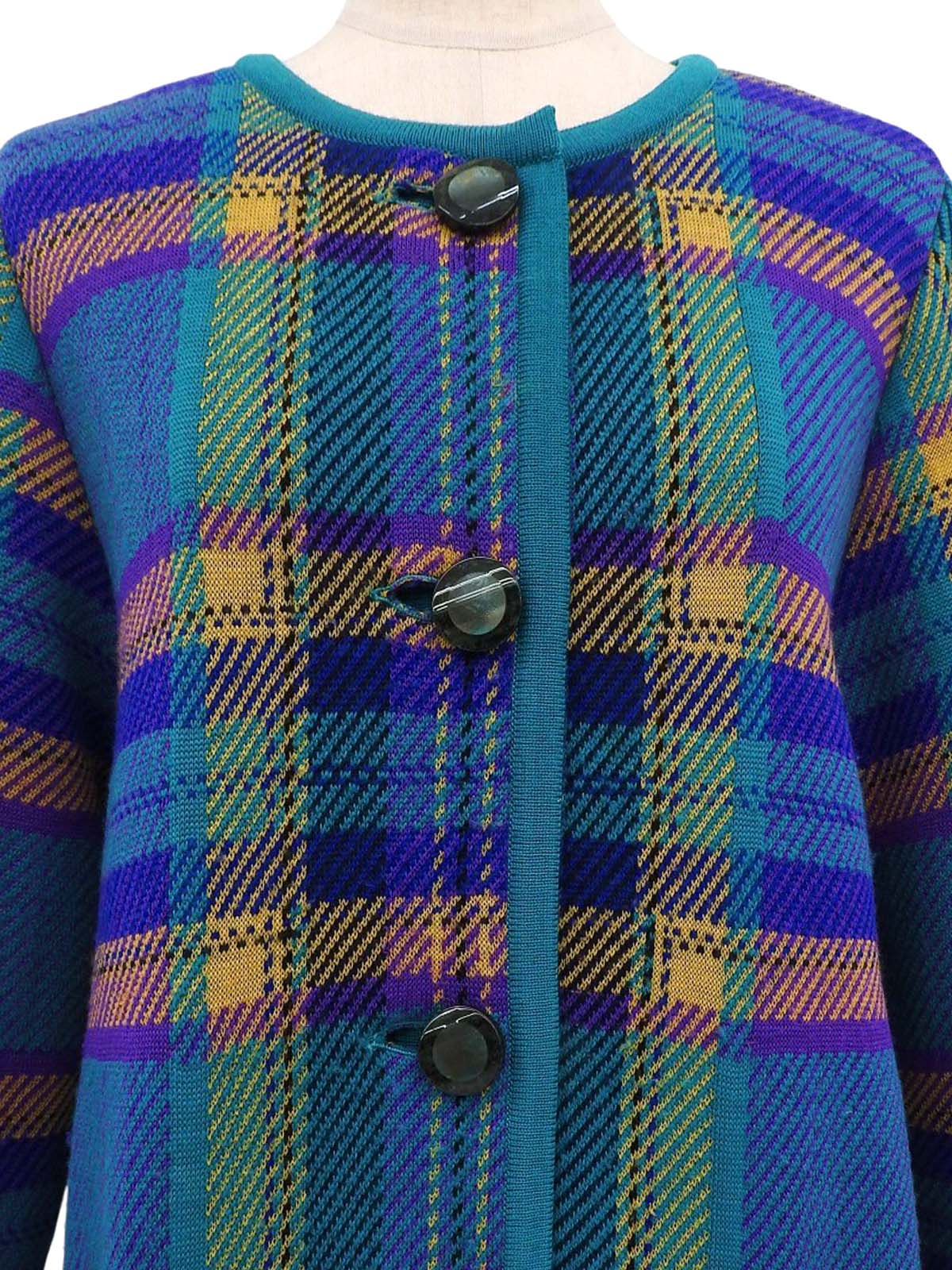 Check Pattern Long Cardigan, Multi