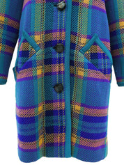 Check Pattern Long Cardigan, Multi