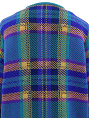 Checked Pattern Long Cardigan #L Multi