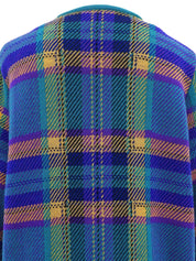 格纹长款开衫，多色