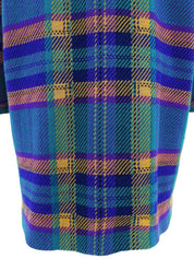 Checked Pattern Long Cardigan #L Multi