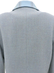 Scallop design check collar jacket in light blue