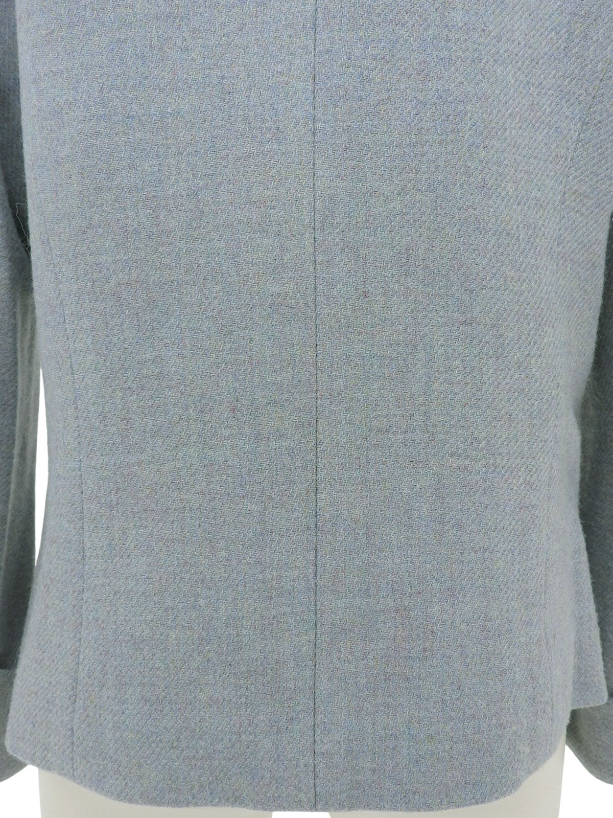 Scallop design check collar jacket in light blue
