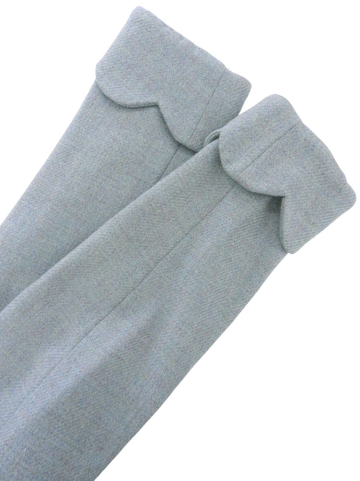 Scallop design check collar jacket in light blue