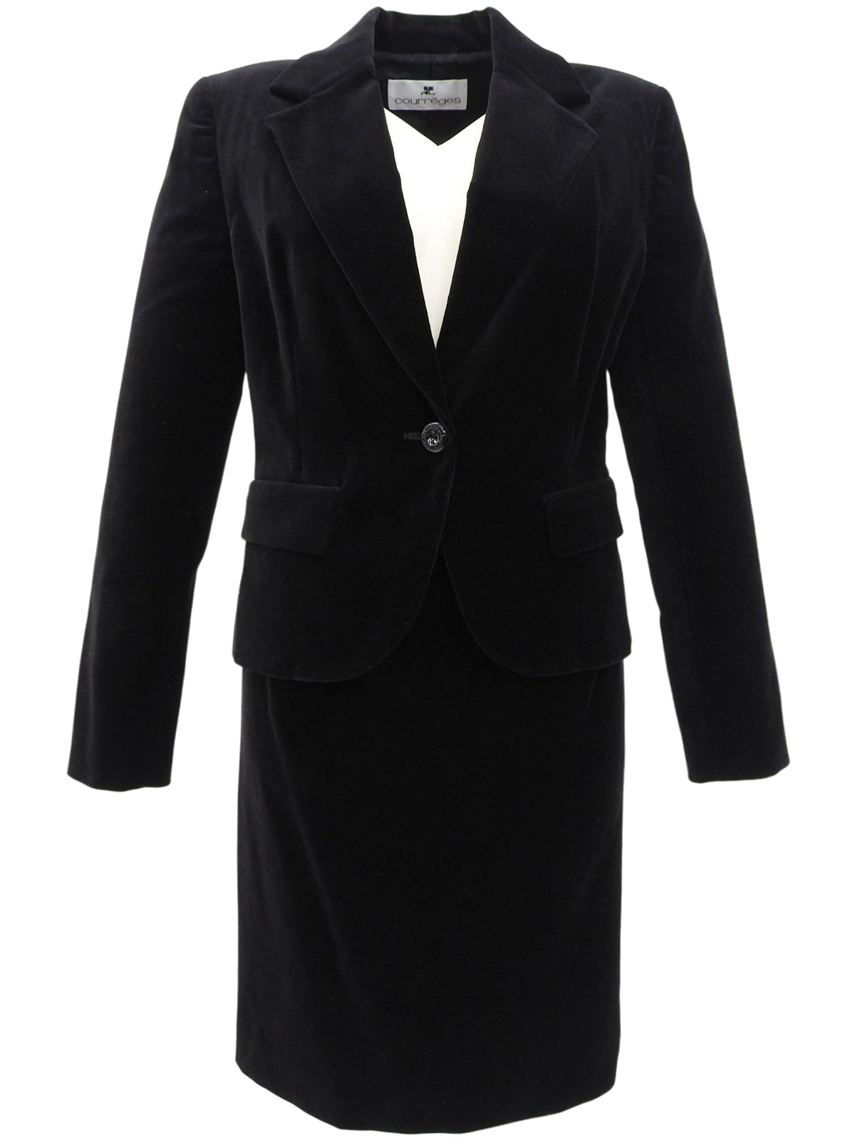 ベロアロゴボタンセットアップ ブラック