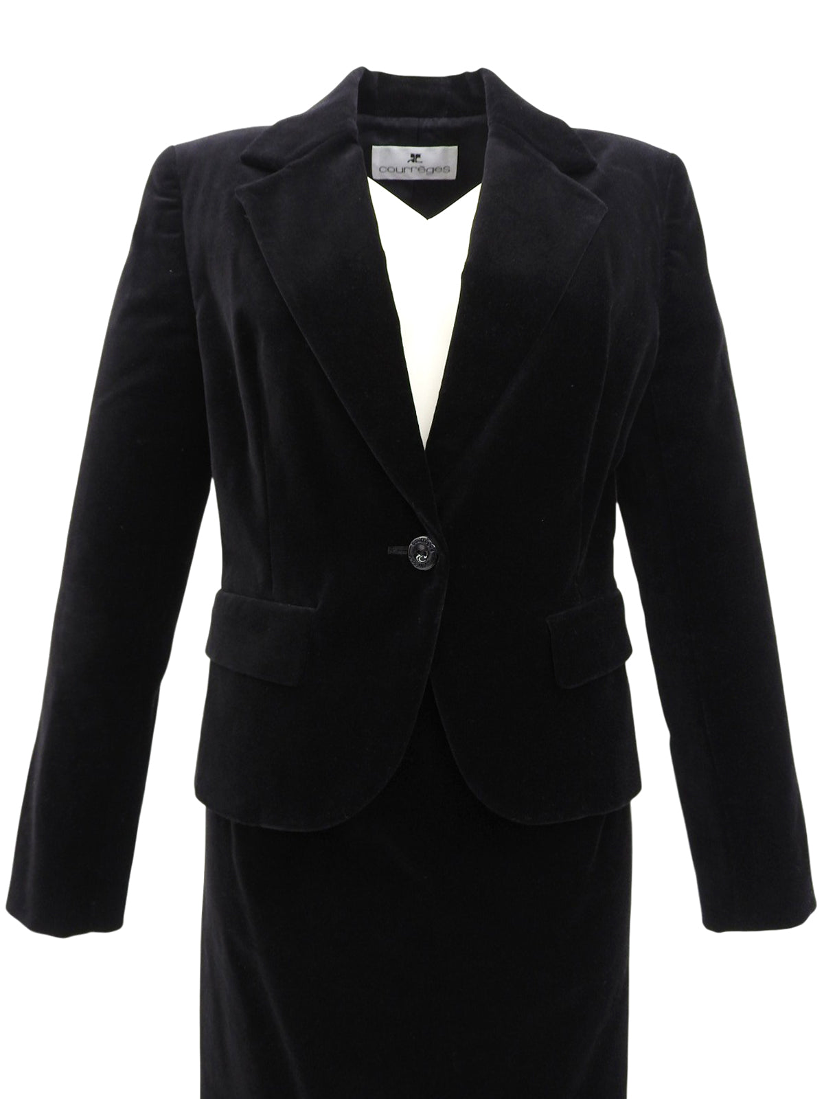 ベロアロゴボタンセットアップ ブラック