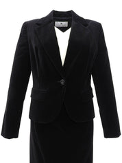 ベロアロゴボタンセットアップ ブラック