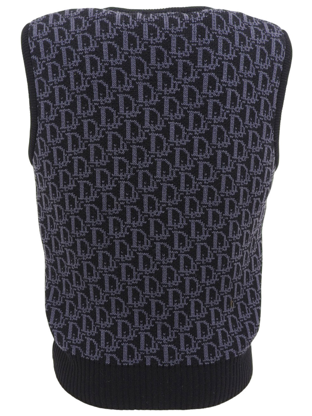 トロッターパターンニットベスト ブラック/グレー