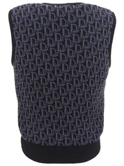 トロッターパターンニットベスト ブラック/グレー