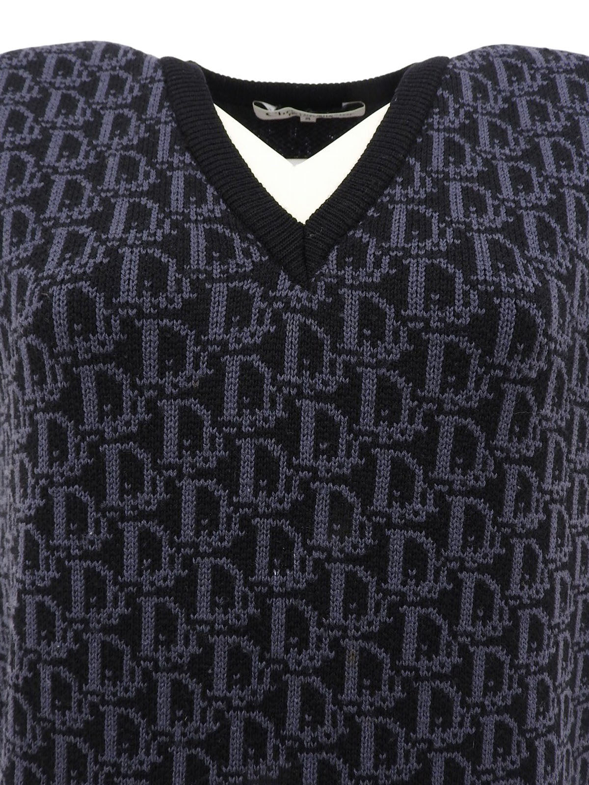 トロッターパターンニットベスト ブラック/グレー
