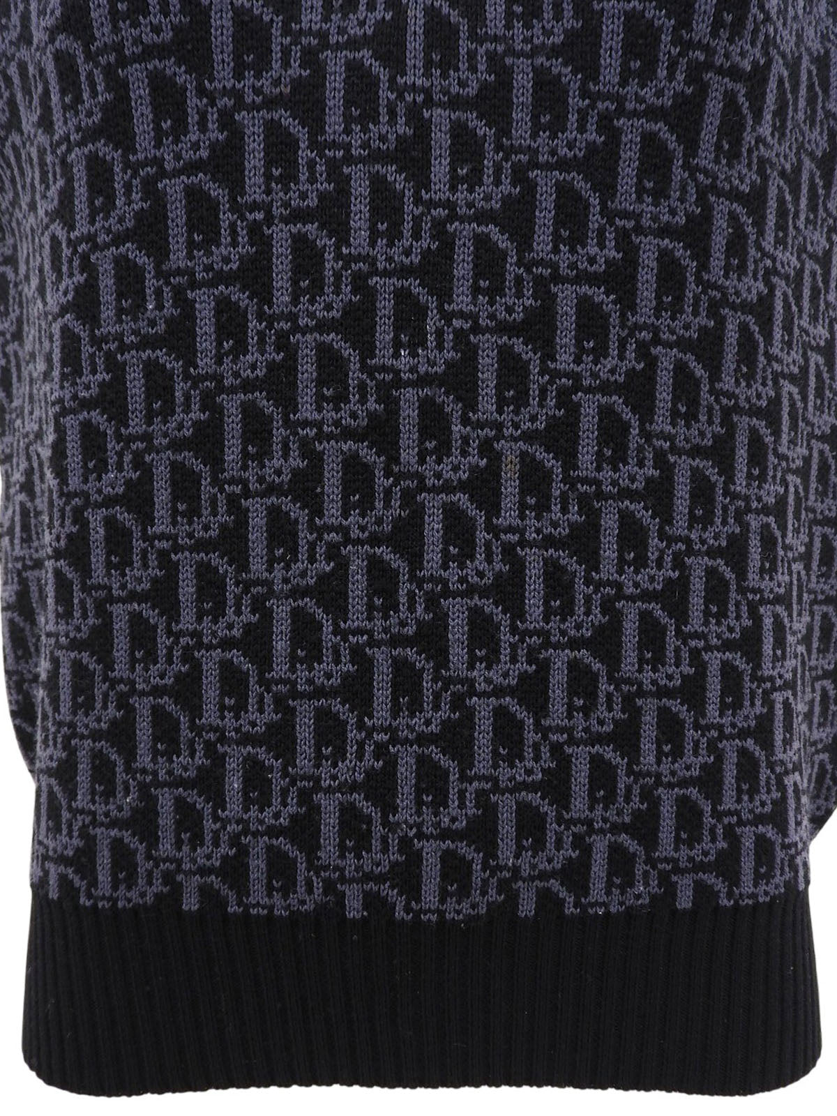 トロッターパターンニットベスト ブラック/グレー
