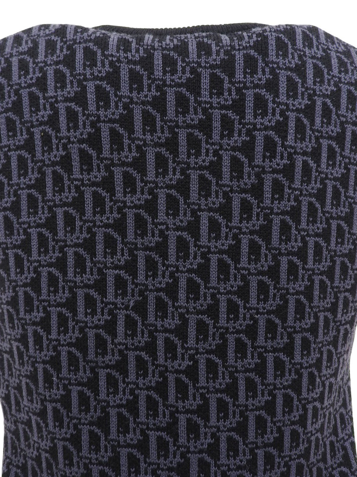 トロッターパターンニットベスト ブラック/グレー