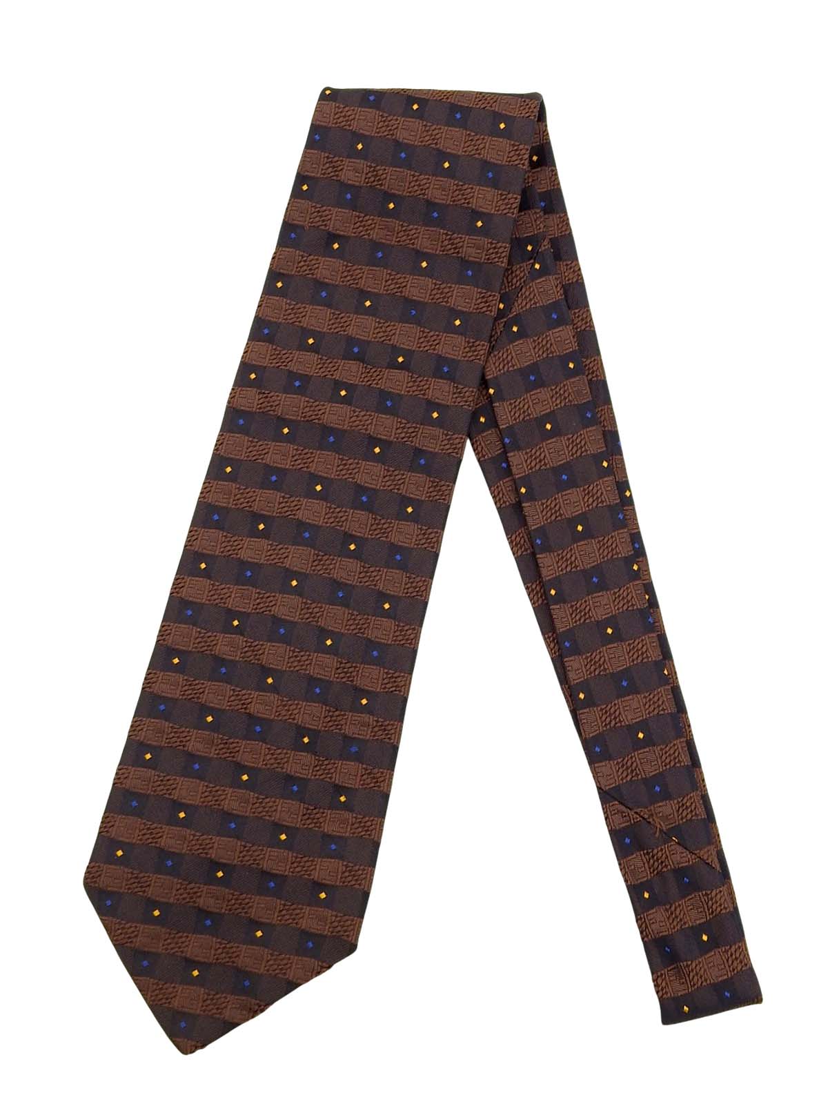 Design Pattern Tie Navy/Brown