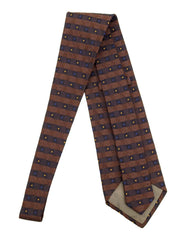 设计图案领带 海军蓝/棕色