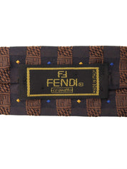 设计图案领带 海军蓝/棕色